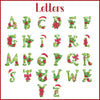 a set of letters with christmas decorations on them