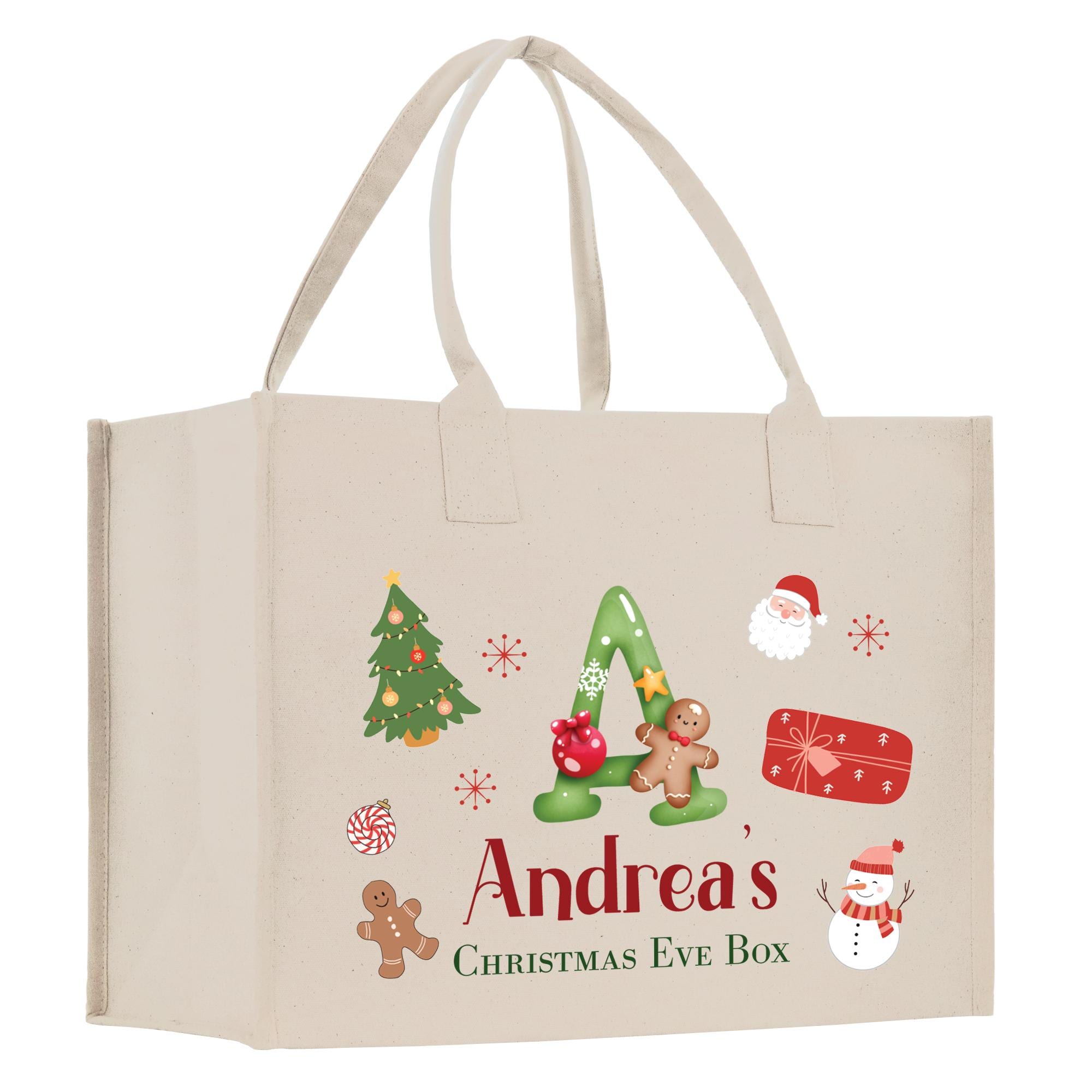 a christmas bag with a teddy bear on it