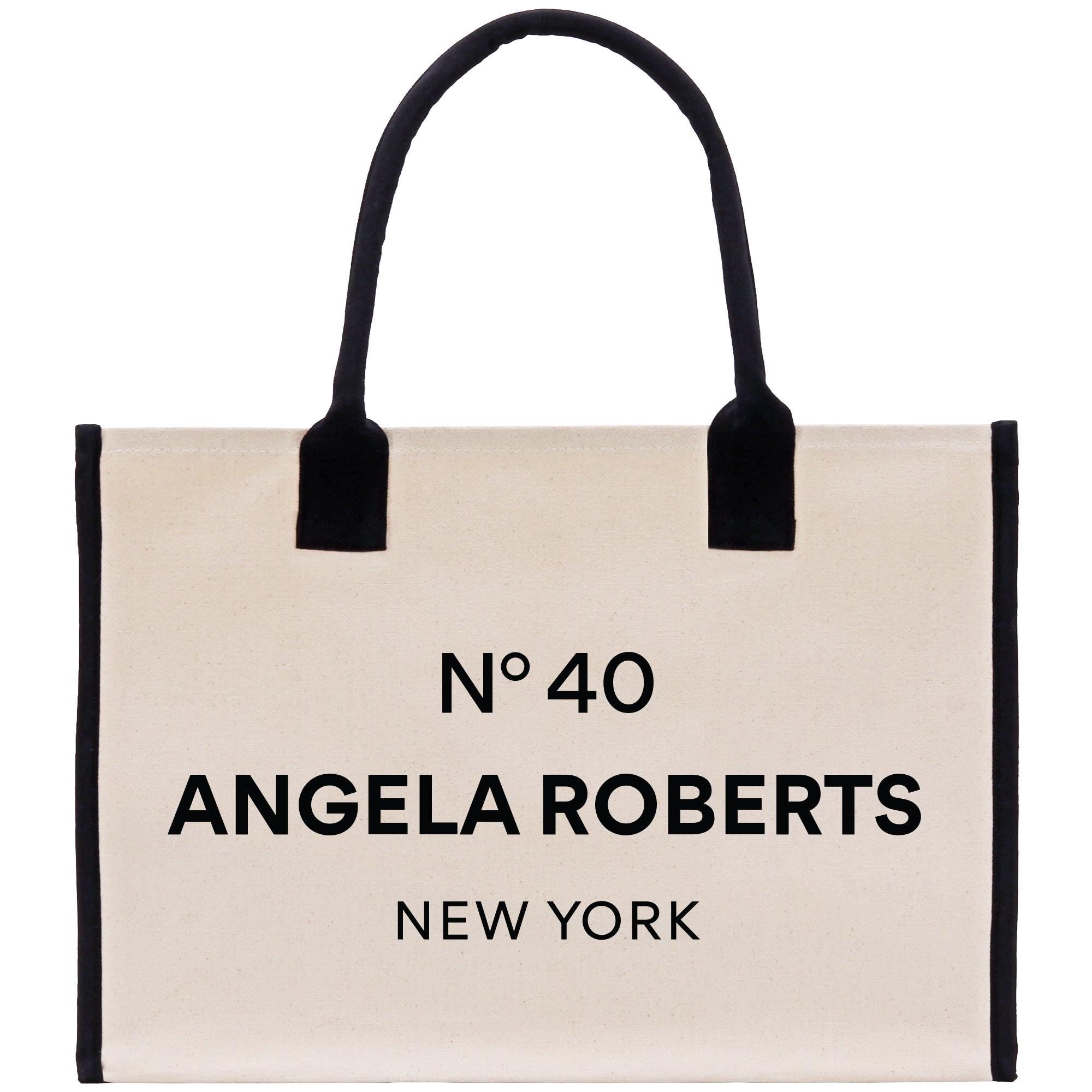 a black and white bag with the words new york on it