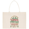 a white bag with a christmas message on it