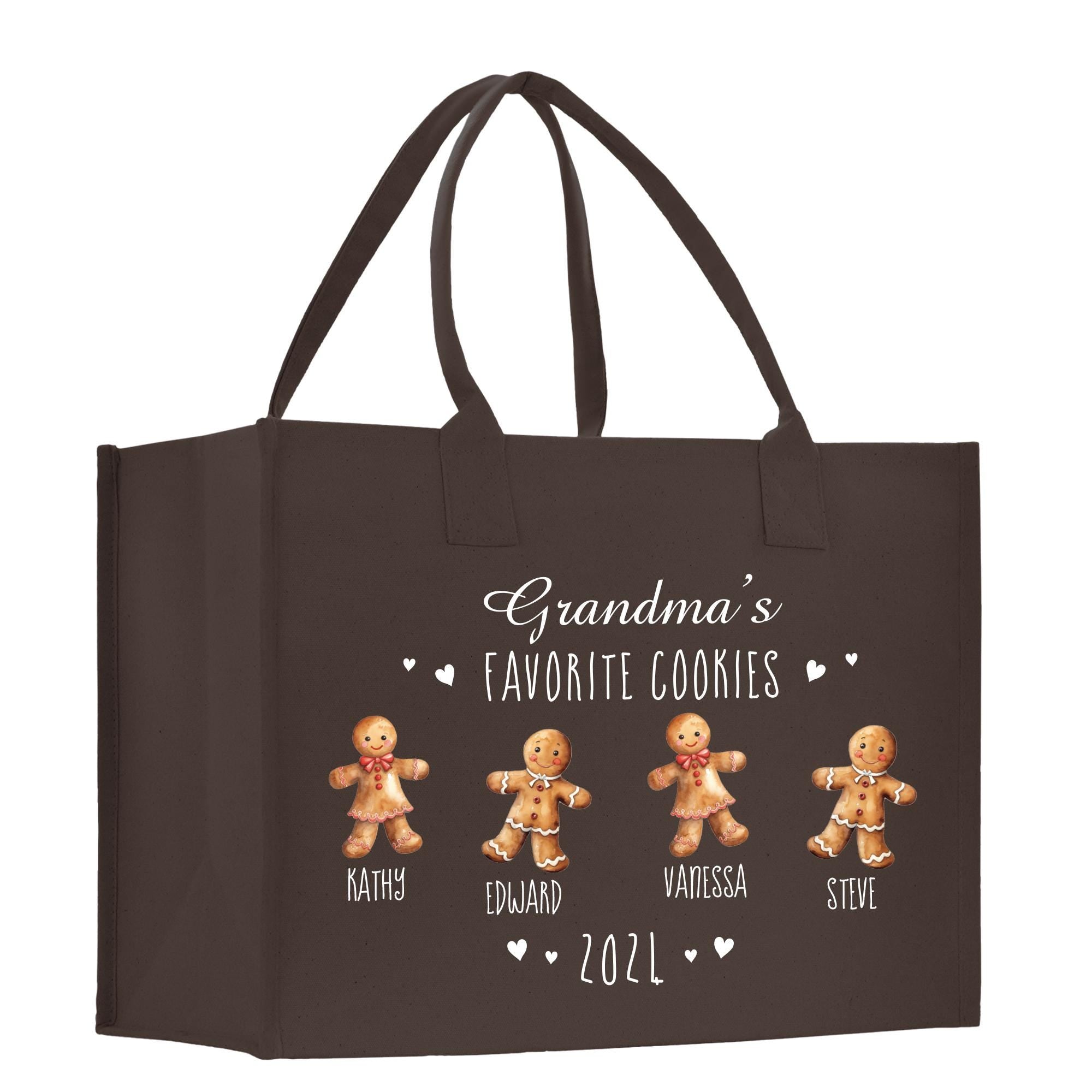 a brown shopping bag with a picture of a teddy bear