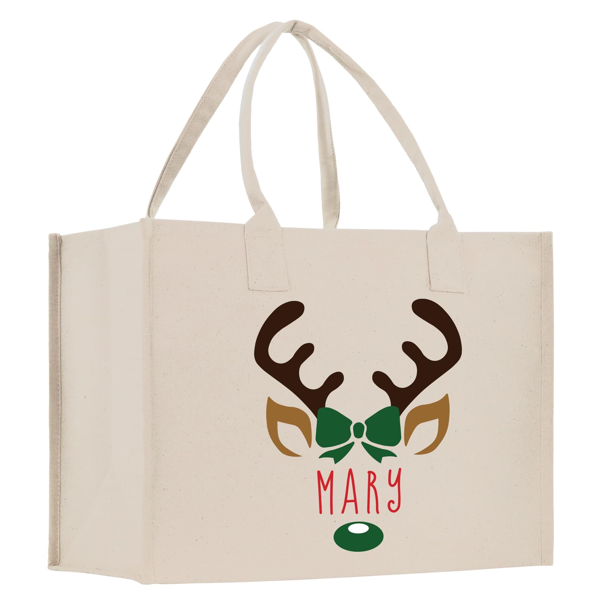 a white shopping bag with a deer&#39;s head on it