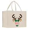 a white shopping bag with a deer's head on it