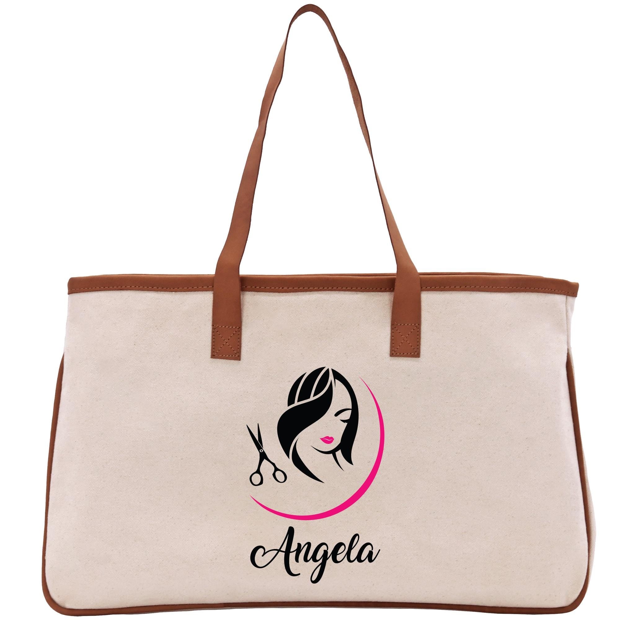 a canvas bag with a woman&#39;s face on it