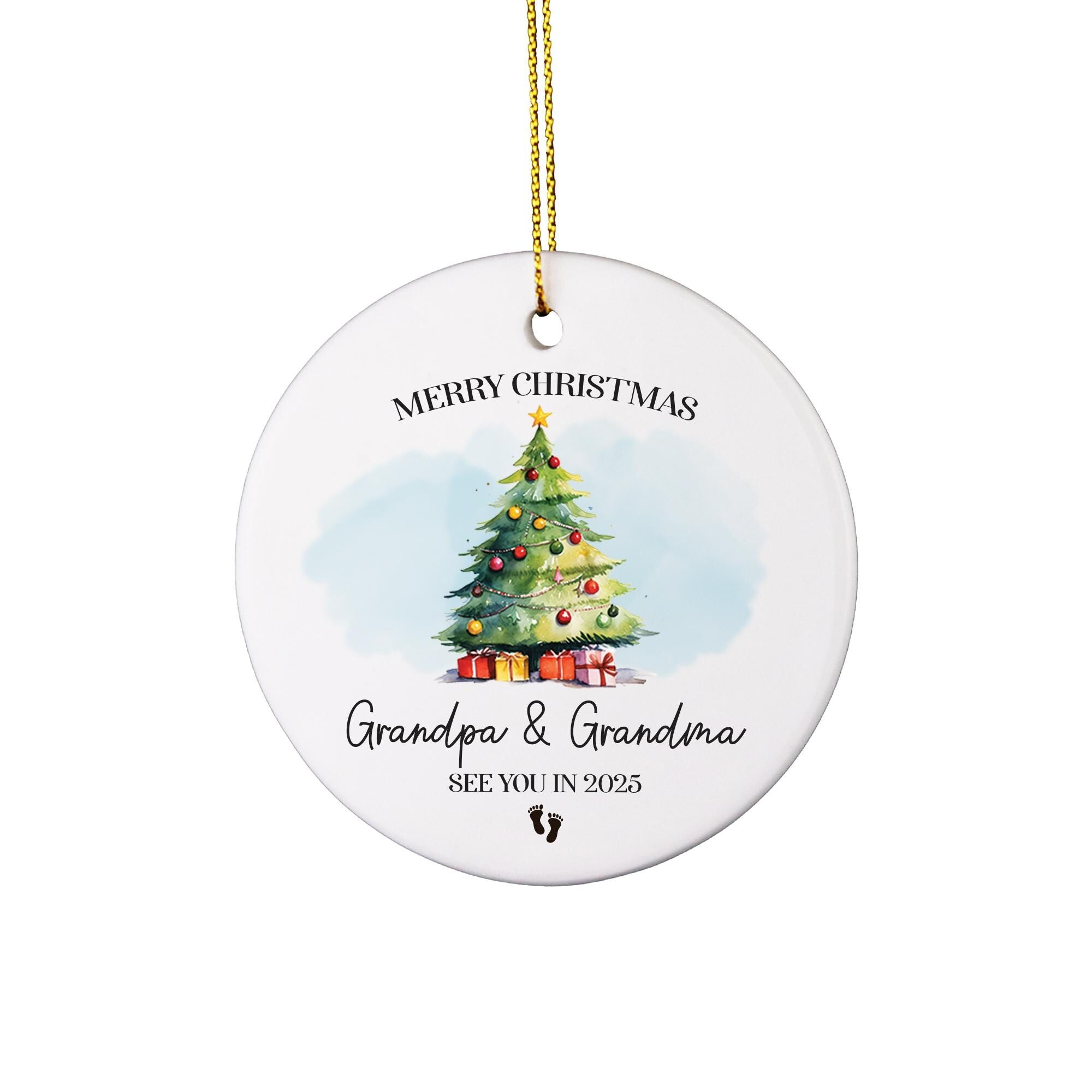 a christmas ornament with a christmas tree on it