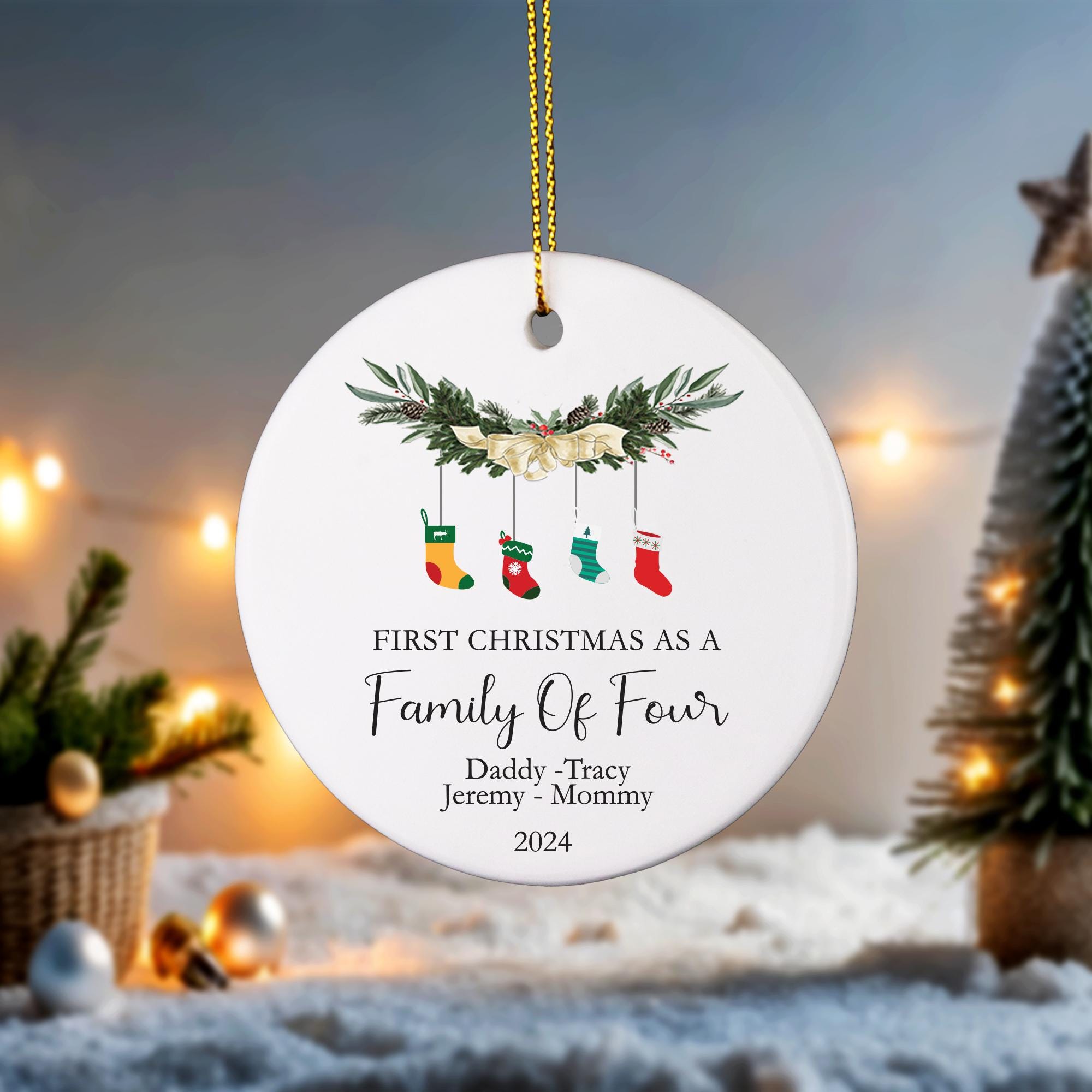 a first christmas as a family of four ornament