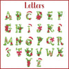 a set of letters with christmas decorations on them