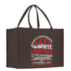 a brown shopping bag with a christmas message