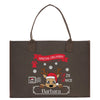 a brown shopping bag with a reindeer on it