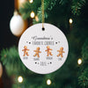 a christmas ornament hanging from a christmas tree