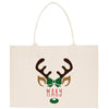 a white shopping bag with a reindeer's head on it