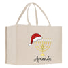 a christmas bag with a menorah on it