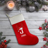 a christmas stocking with a monogrammed j on it