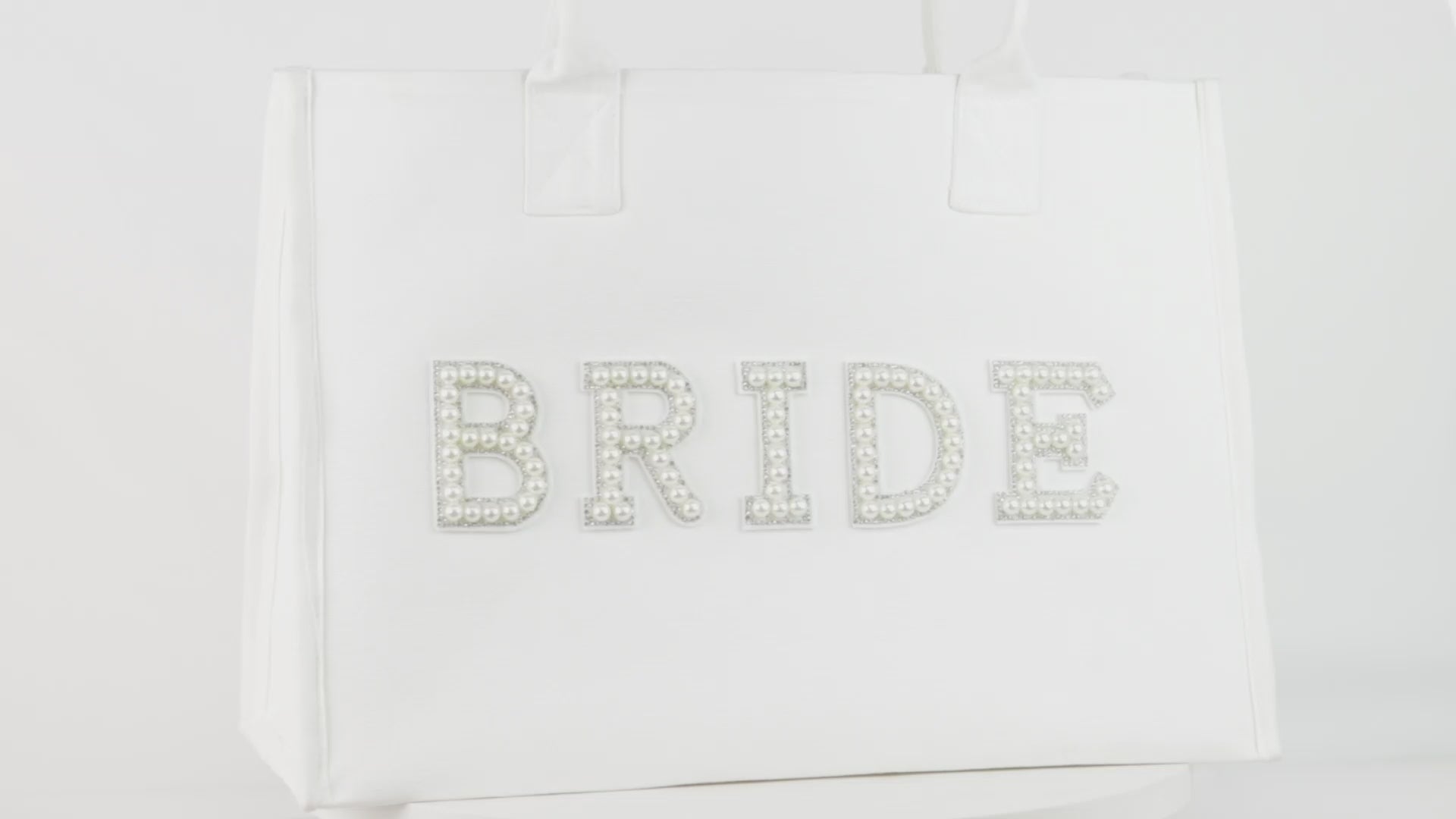 Pearl Letters Bride Wedding Tote Bridal Shower Gift Honeymoon Gift Customized Wedding Gift Bridesmaid Gift