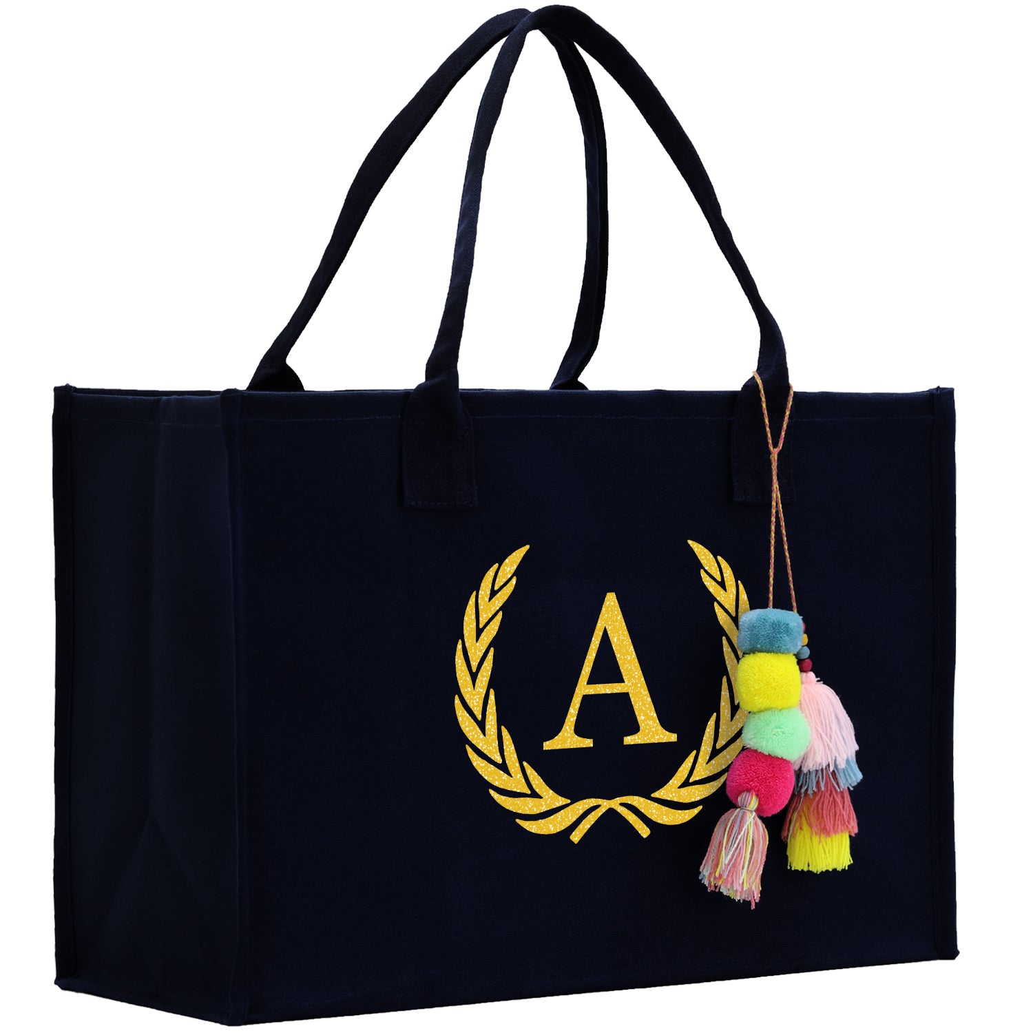 Premium Quality Personalized Gift Monogram Initial 100% Cotton Chic Tote Bag for Women