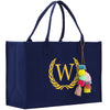 Premium Quality Personalized Gift Monogram Initial 100% Cotton Chic Tote Bag for Women