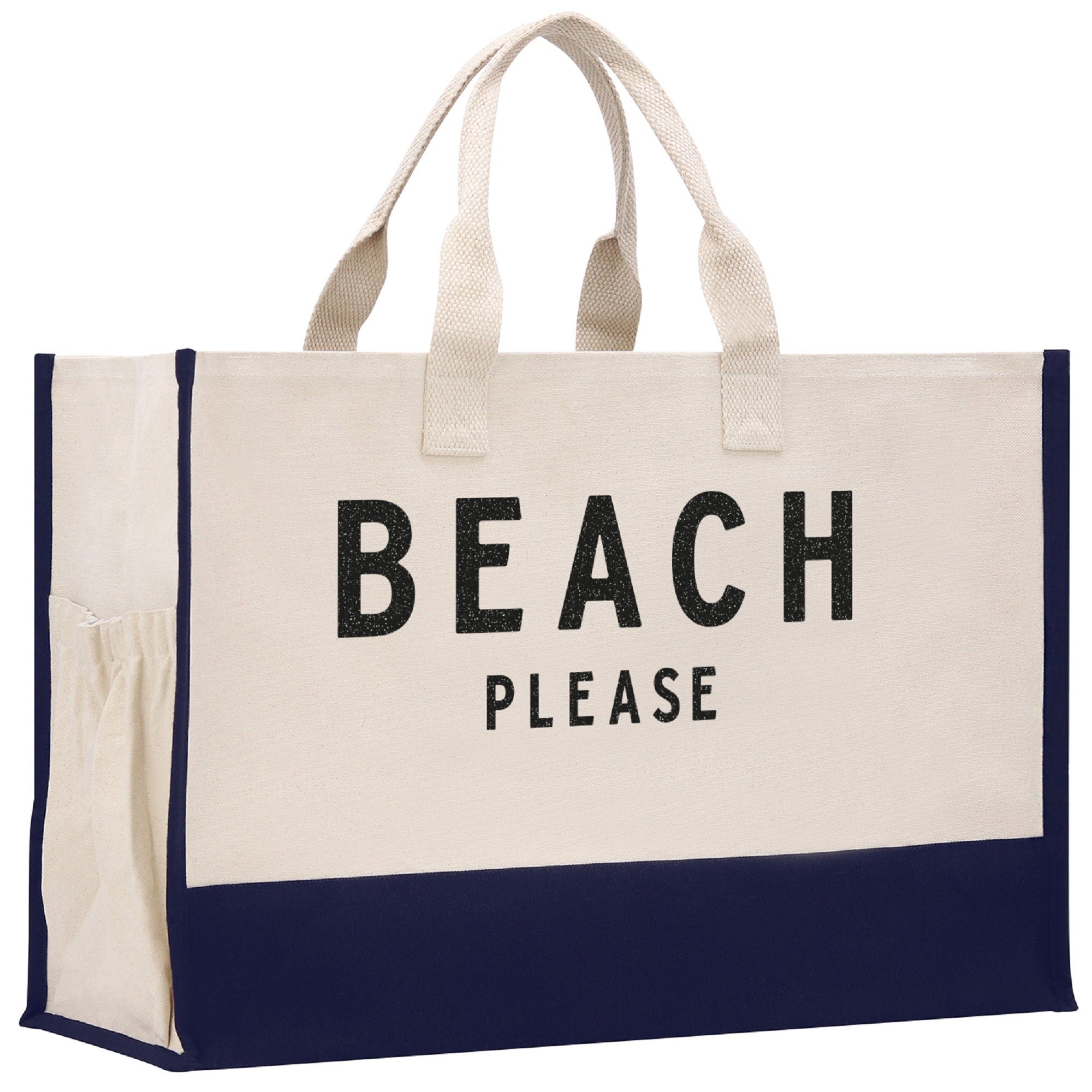 Beach Please Tote Bag XL - Oversized Chic Tote Bag with Zipper and Inner Pocket - Beach Bag for Women - Beach Tote - Gift for Her - Gift Bag