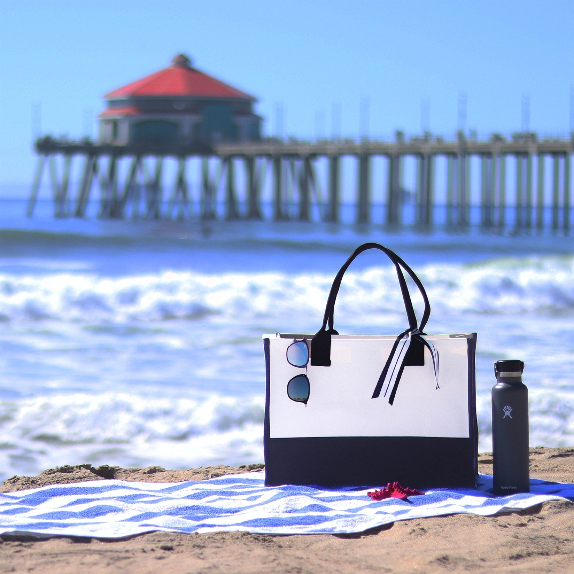 Escape Beach Tote Bag - Large Chic Tote Bag - Gift for Her - Weekender Bag - Weekend Tote - Girls Weekend Tote