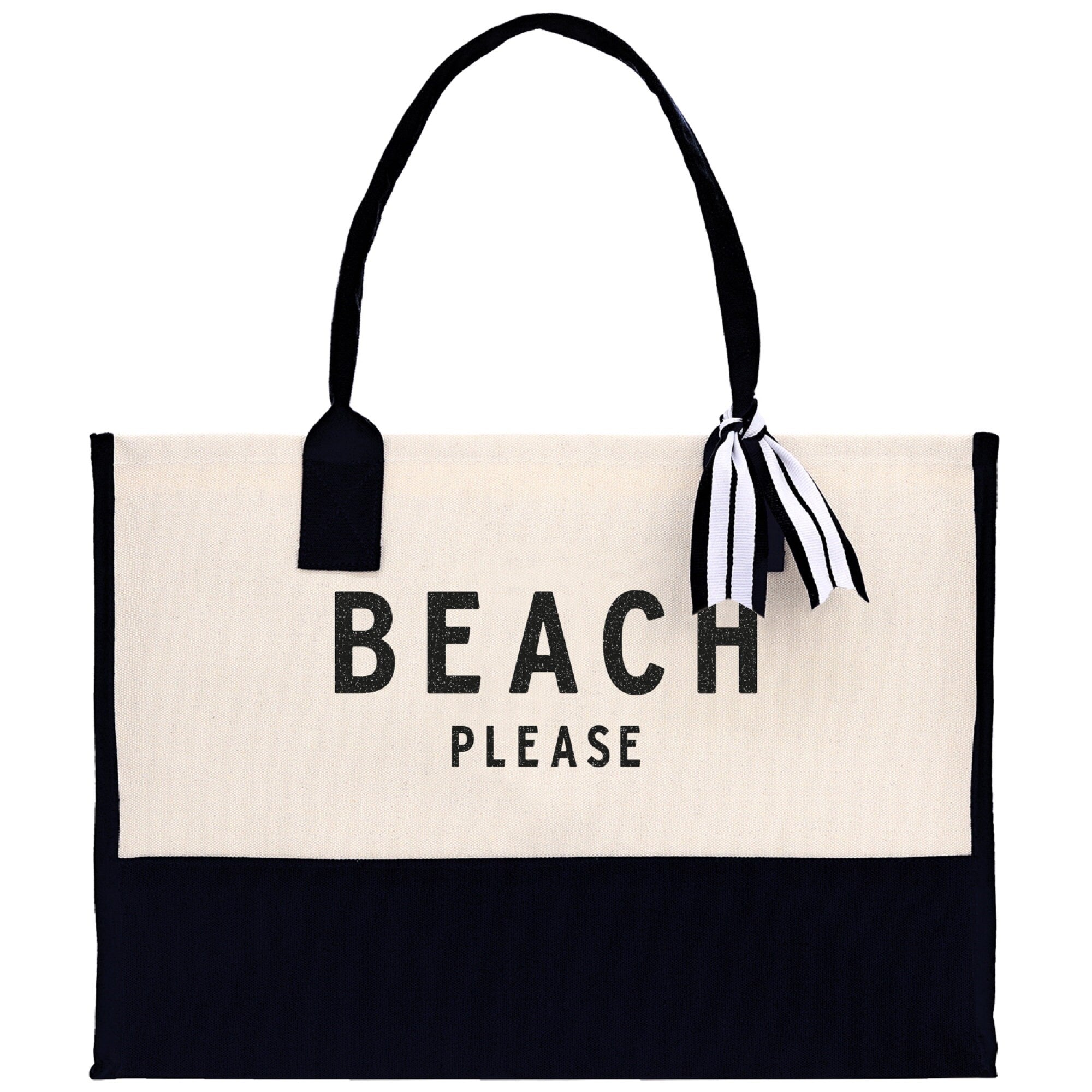 Beach Please Tote Bag - Large Chic Tote Bag - Gift for Her - Girls Weekend Tote - Weekender Bag - Weekend Tote - Beach Tote Bag