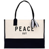 Peace Out Beach Tote Bag - Large Chic Tote Bag - Gift for Her - Vacation Tote Bag - Weekender Bag - Travel Tote