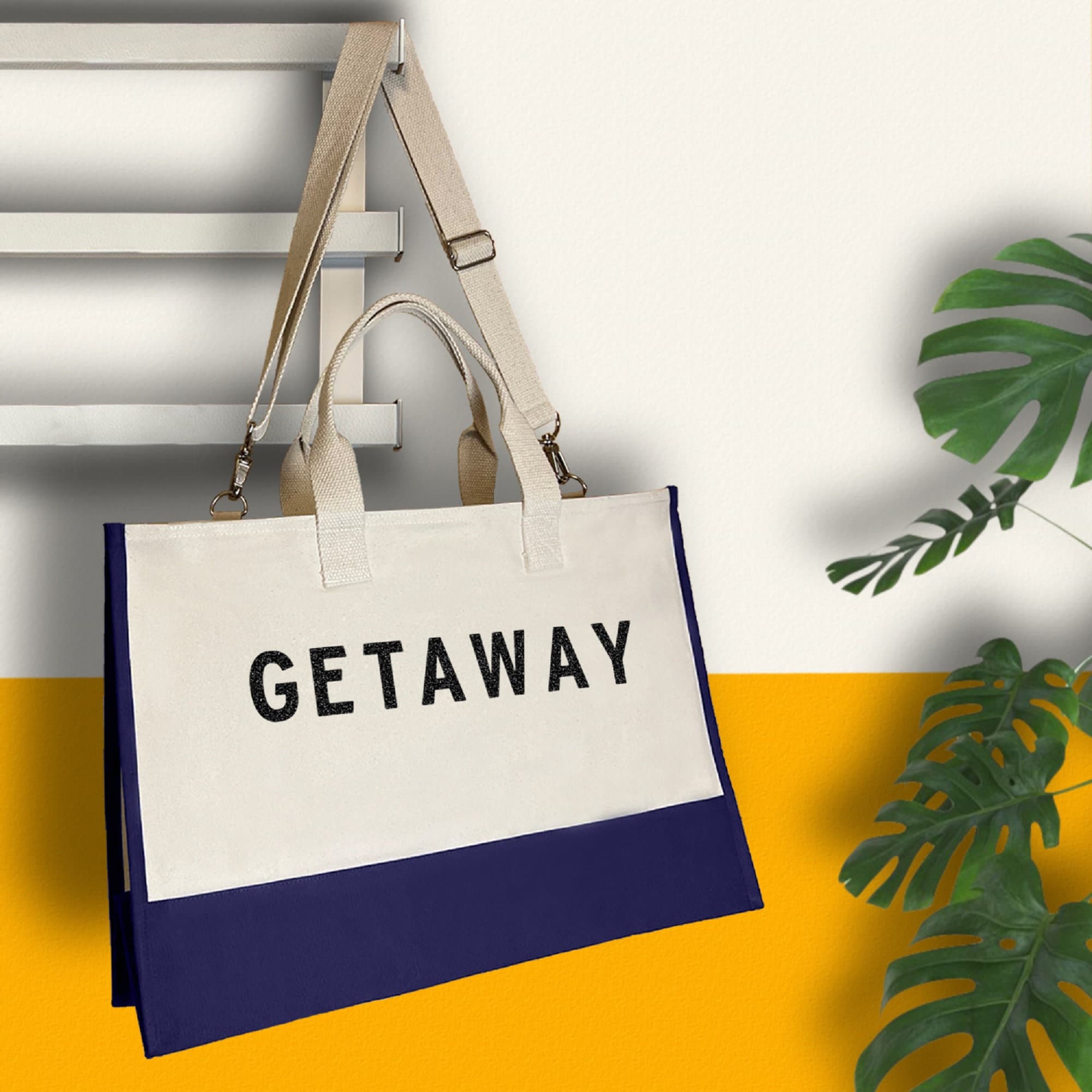 Getaway Beach Tote Bag XL - Oversized Chic Tote Bag with Zipper and Inner Pocket-Gift for Her -Vacation Tote Bag -Weekender Bag -Travel Tote