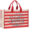 Salty Vibes Cabana Tote Bag XL - Oversized Chic Tote Bag with Zipper and Inner Pocket - Beach Bag for Women - Weekender Beach Tote