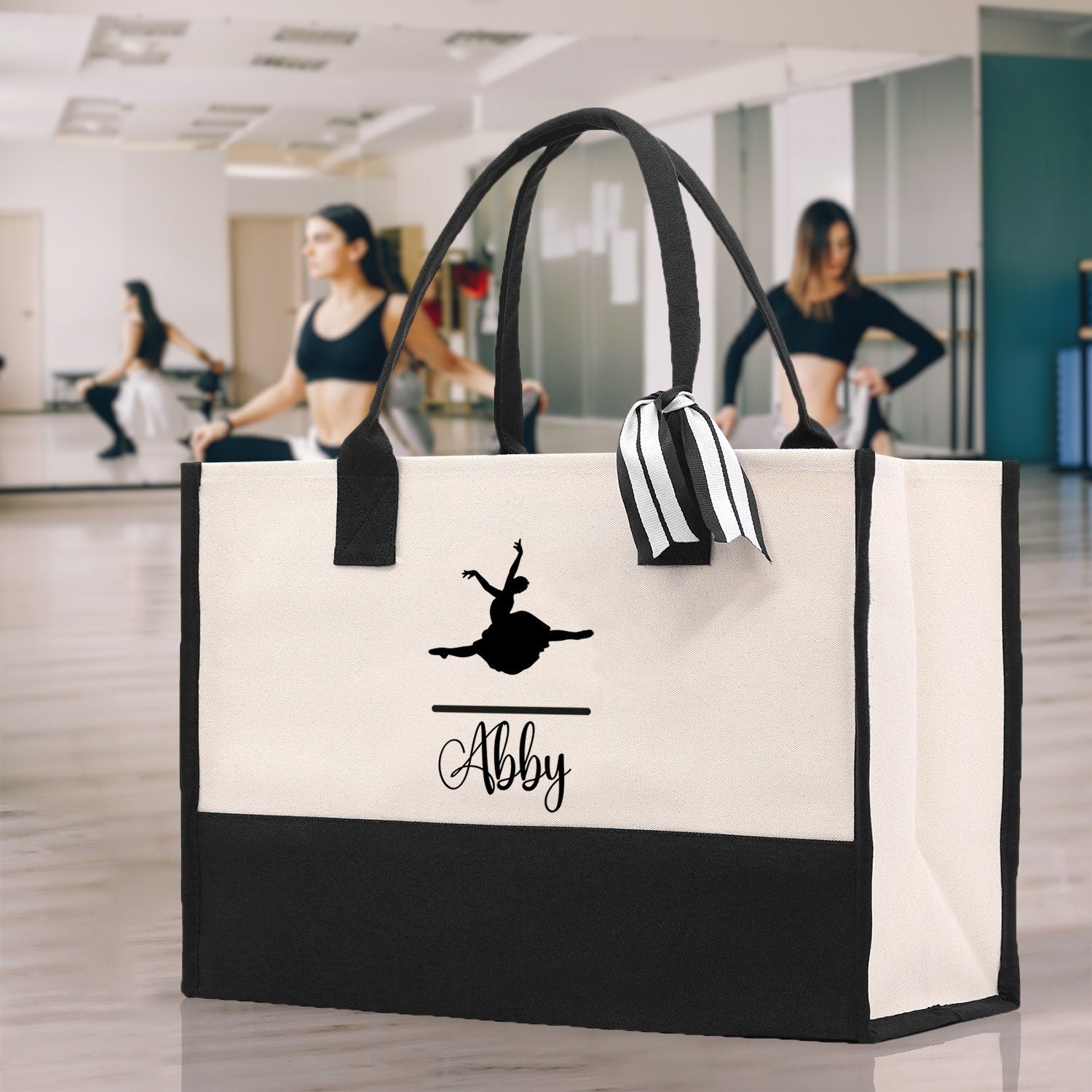 Dance Personalized Tote Bag Ballet Bag Gymnastic Bag Ballerina Bag Dancer Gift Dance Teacher Gift Dance Student Bag Custom for Women Girls