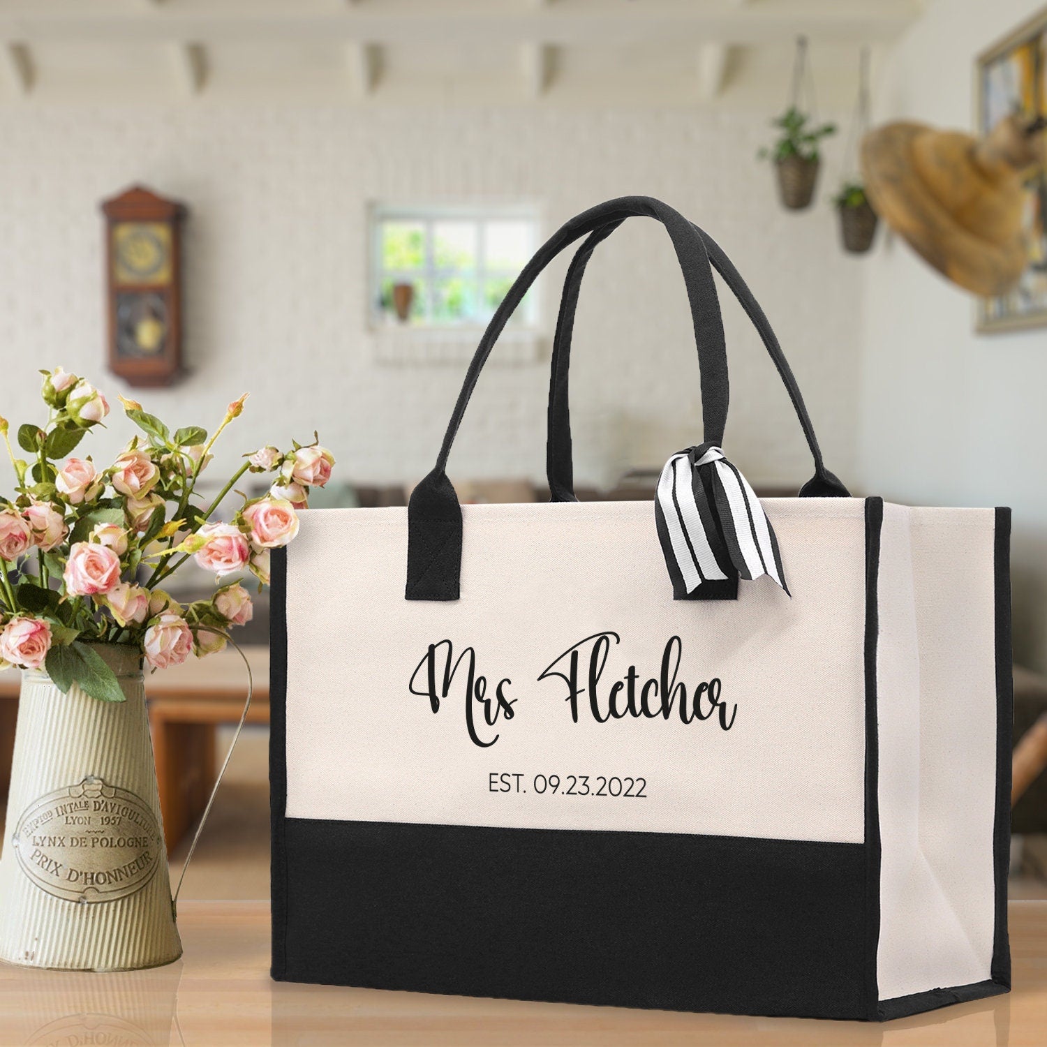 Personalized Name Clear Tote Bag Ideal Wedding Gift Amount Clear