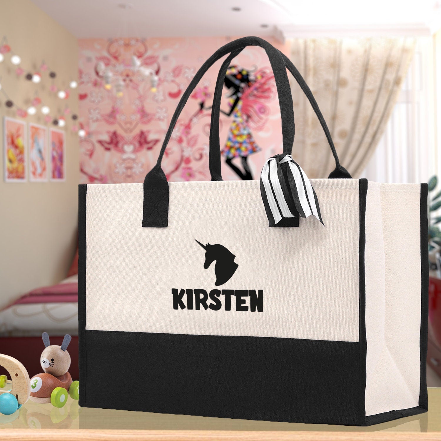 Kids personalized tote discount bag