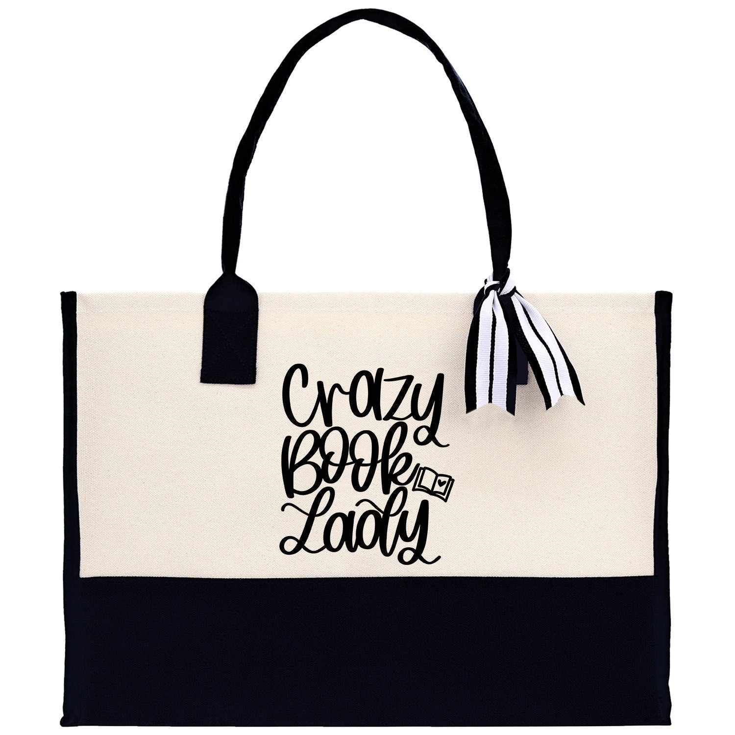 Crazy Book Lady Tote Bag Bookworm Gift Book Quotes Party Gift Book Lover Tote Book Canvas Tote Bag Birthday Gift Library Bag Grocery Bag