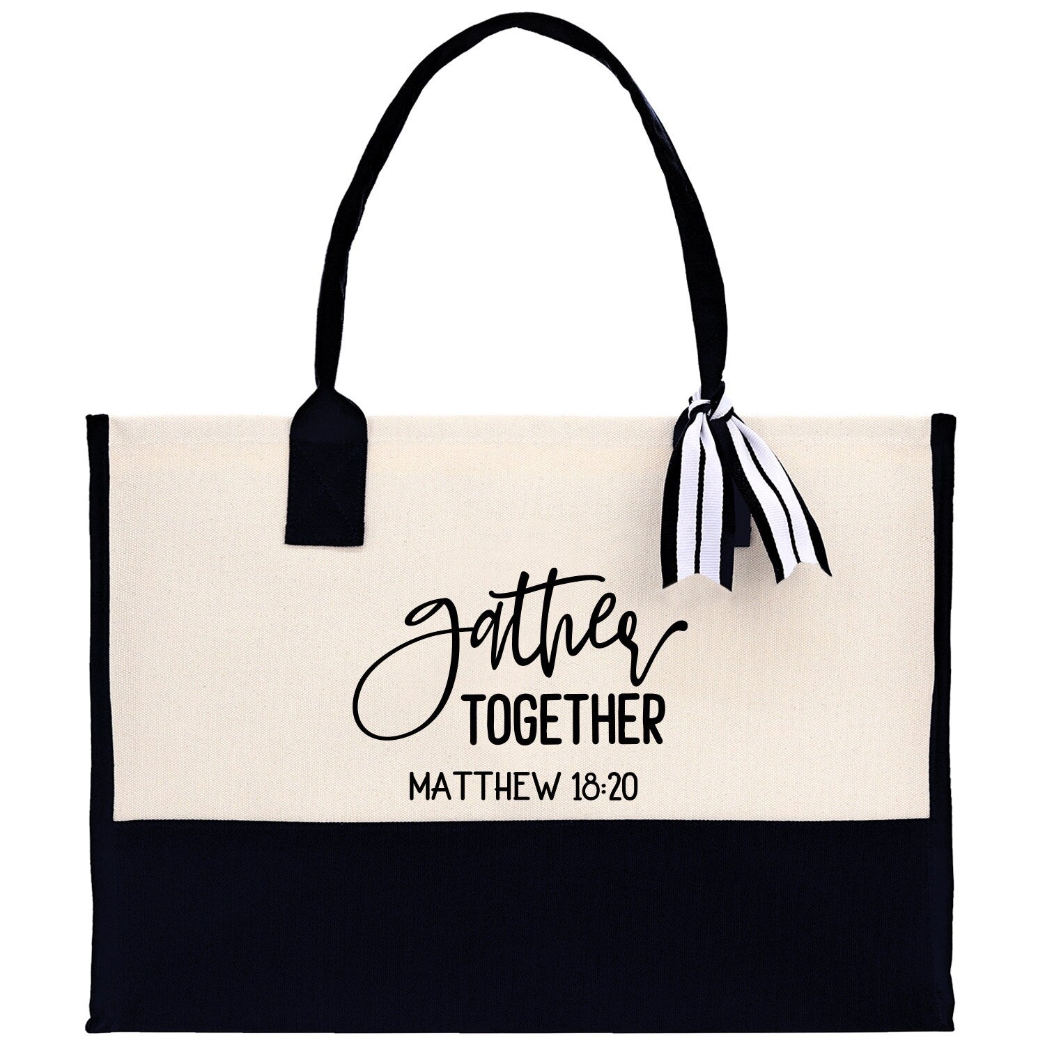 Gather Together Matthew 18:20 Religious Tote Bag for Women Bible Verse Canvas Tote Bag Religious Gifts Bible Verse Gift Church Tote Bag