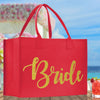 Bride Large Print Tote Bag 100% Cotton Canvas Bridal Party Tote Bachelorette Bag Bridal Chic Tote Bags Wedding Totes