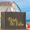 Bride & Tribe Large Print Tote Bag 100% Cotton Canvas Bridal Party Tote Bachelorette Bag Bridal Chic Tote Bags Wedding Totes