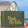 Bride & Tribe Large Print Tote Bag 100% Cotton Canvas Bridal Party Tote Bachelorette Bag Bridal Chic Tote Bags Wedding Totes