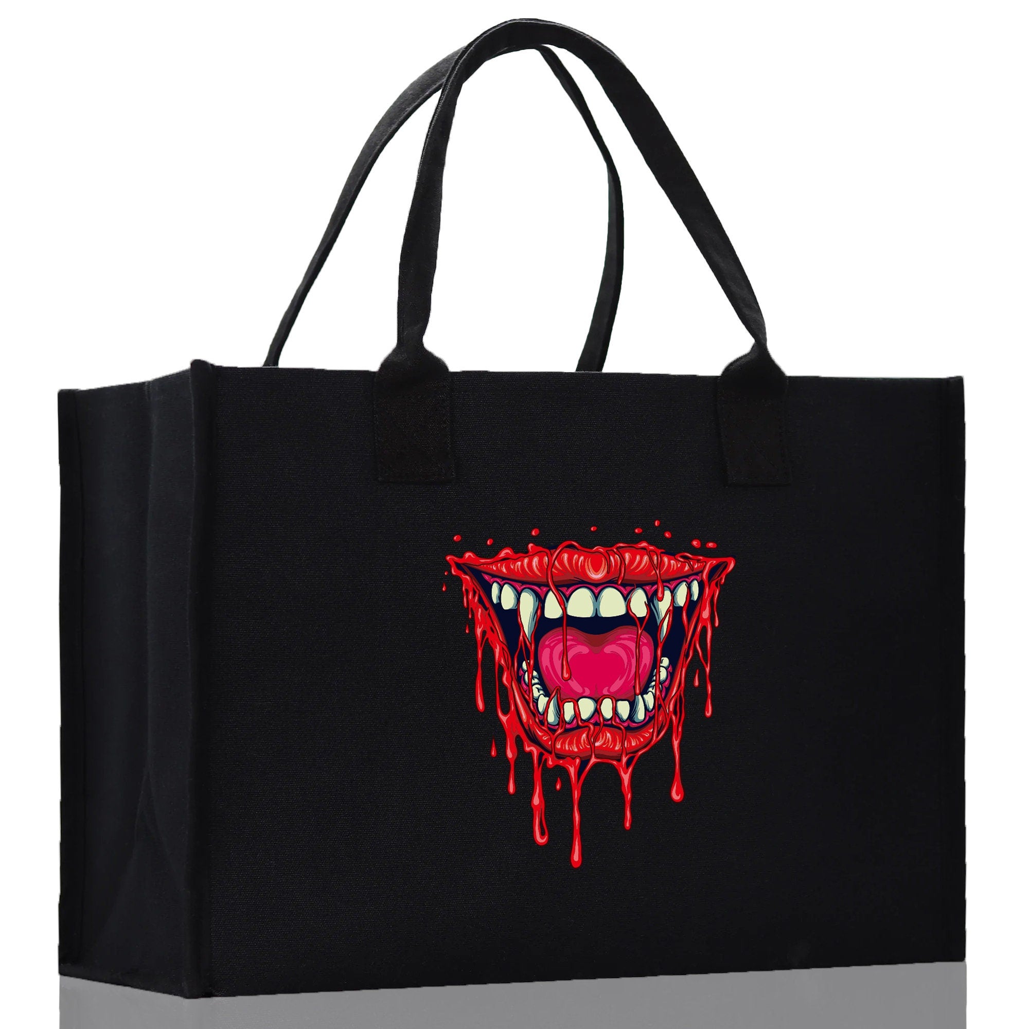 Halloween Trick or Treat Tote Bag Halloween Tote Bag for Kids Halloween Gift Halloween Candy Bag Halloween Doodles Cute Canvas Tote Bag