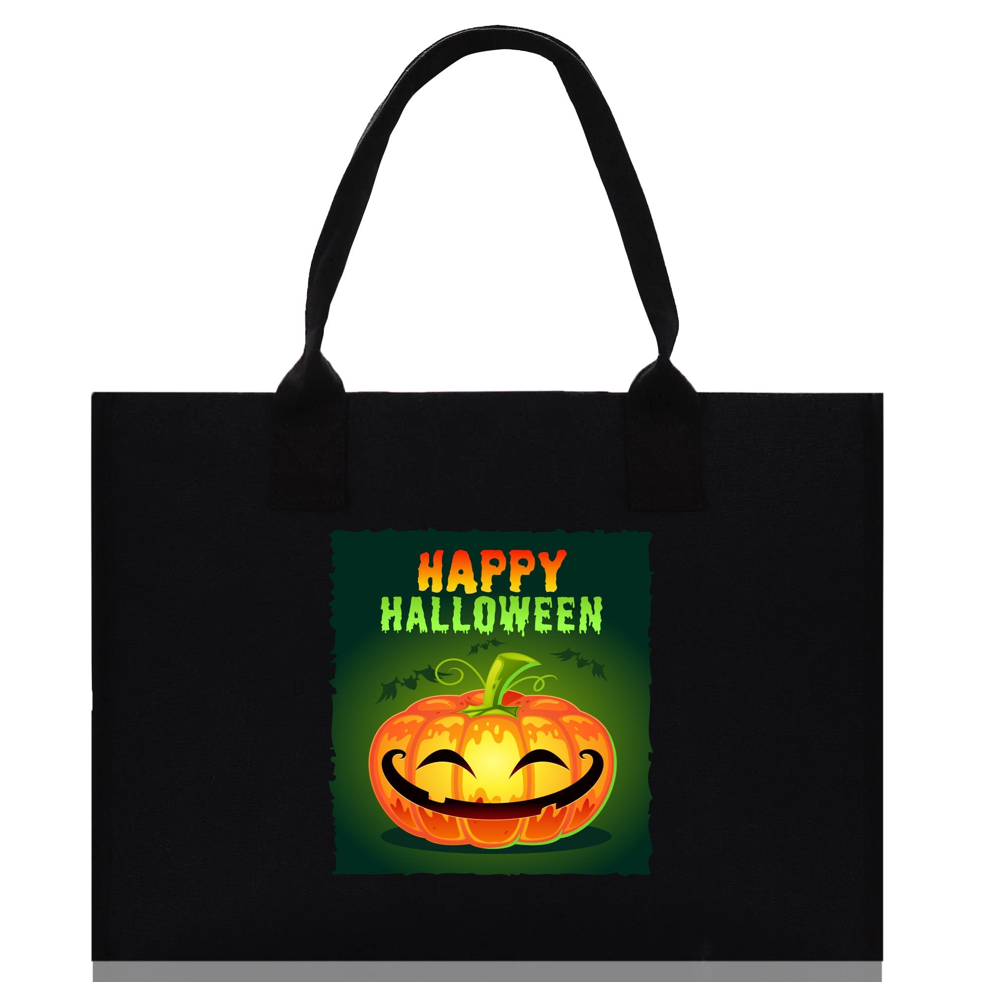 Halloween Trick or Treat Tote Bag Halloween Tote Bag for Kids Halloween Gift Halloween Candy Bag Halloween Doodles Cute Canvas Tote Bag