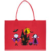 Halloween Trick or Treat Tote Bag Halloween Tote Bag for Kids Halloween Gift Halloween Candy Bag Halloween Doodles Cute Canvas Tote Bag