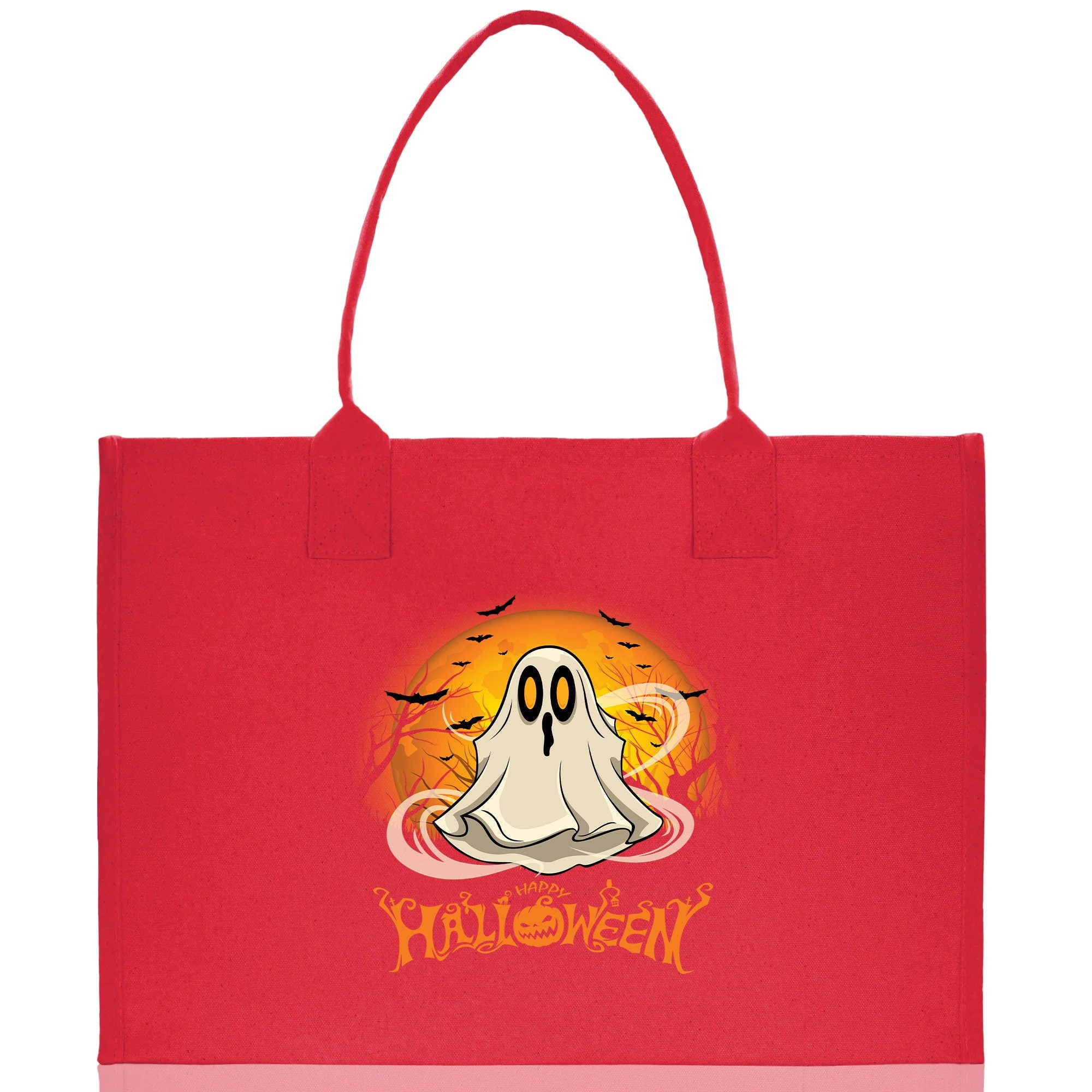 Halloween Trick or Treat Tote Bag Halloween Tote Bag for Kids Halloween Gift Halloween Candy Bag Halloween Doodles Cute Canvas Tote Bag