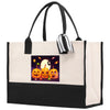 Halloween Trick or Treat Tote Bag Halloween Tote Bag for Kids Halloween Gift Halloween Candy Bag Halloween Doodles Cute Canvas Tote Bag