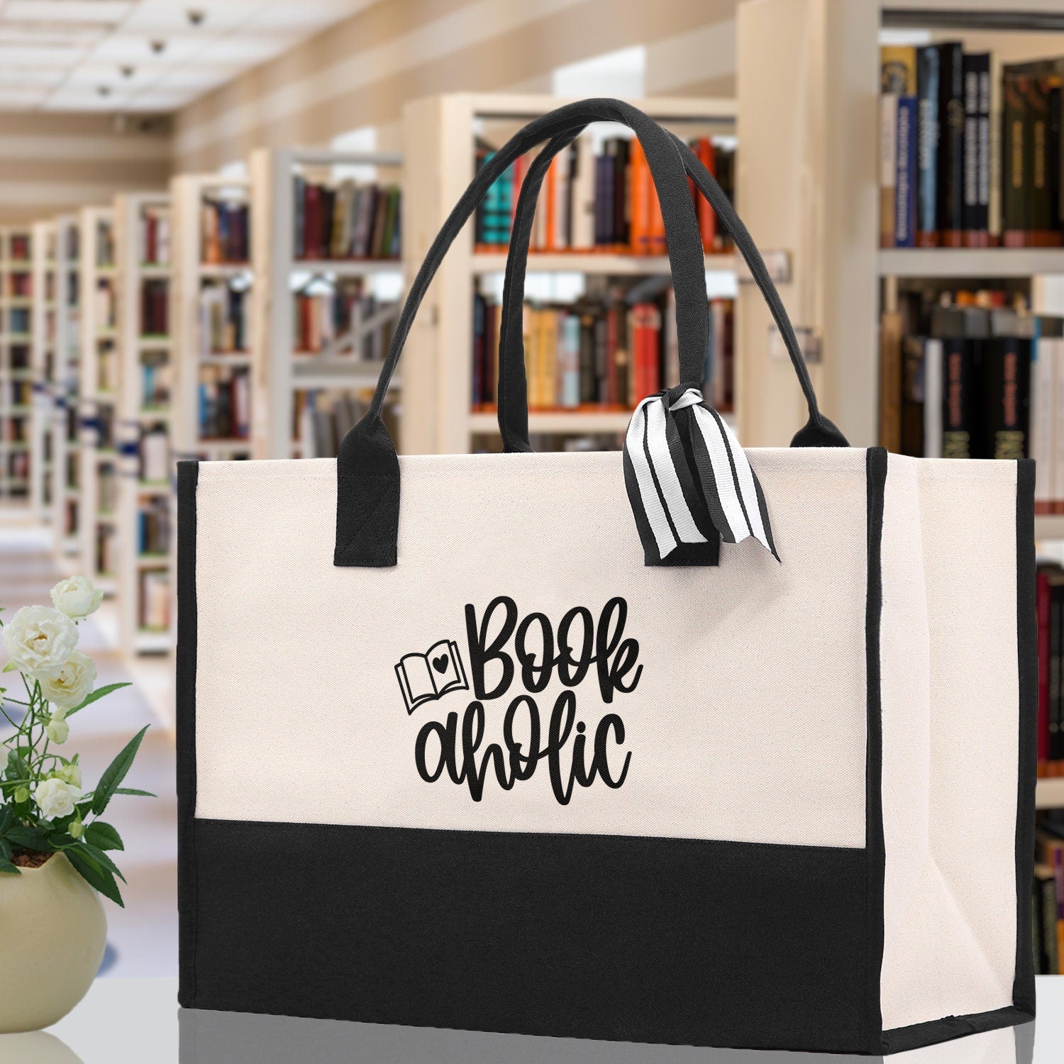 Book aholic Tote Bag Bookworm Gift Book Quotes Party Gift Book Lover Tote Book Canvas Tote Bag Birthday Gift Library Bag Grocery Bag