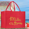 Mother of The Groom Large Print Tote Bag 100% Cotton Canvas Bridal Party Tote Bachelorette Bag Bridal Chic Tote Bags Wedding Totes