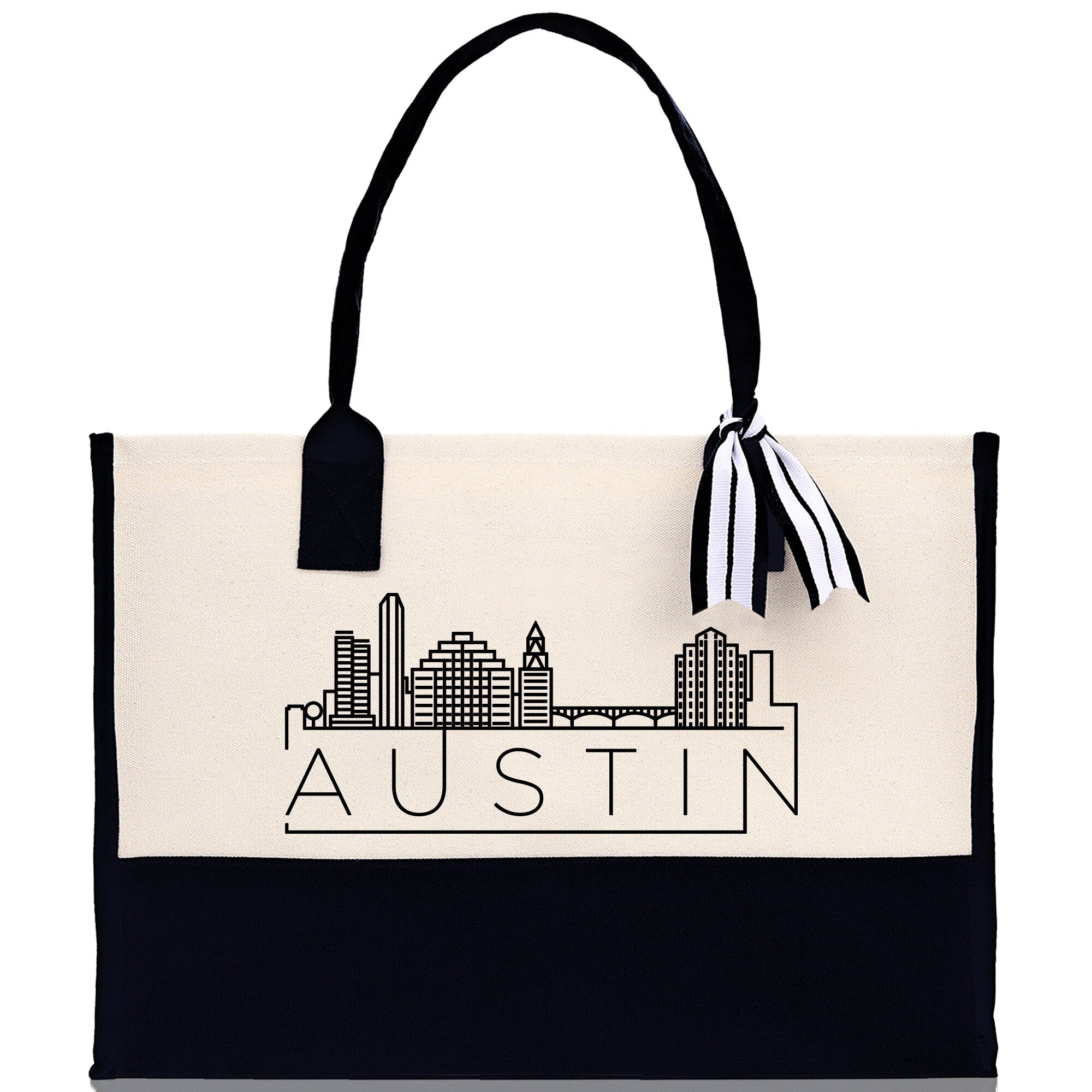 Austin Cotton Canvas Tote Bag TX Travel Vacation Tote Employee and Client Gift Wedding Favor Birthday Welcome Tote Bag Bridesmaid Gift
