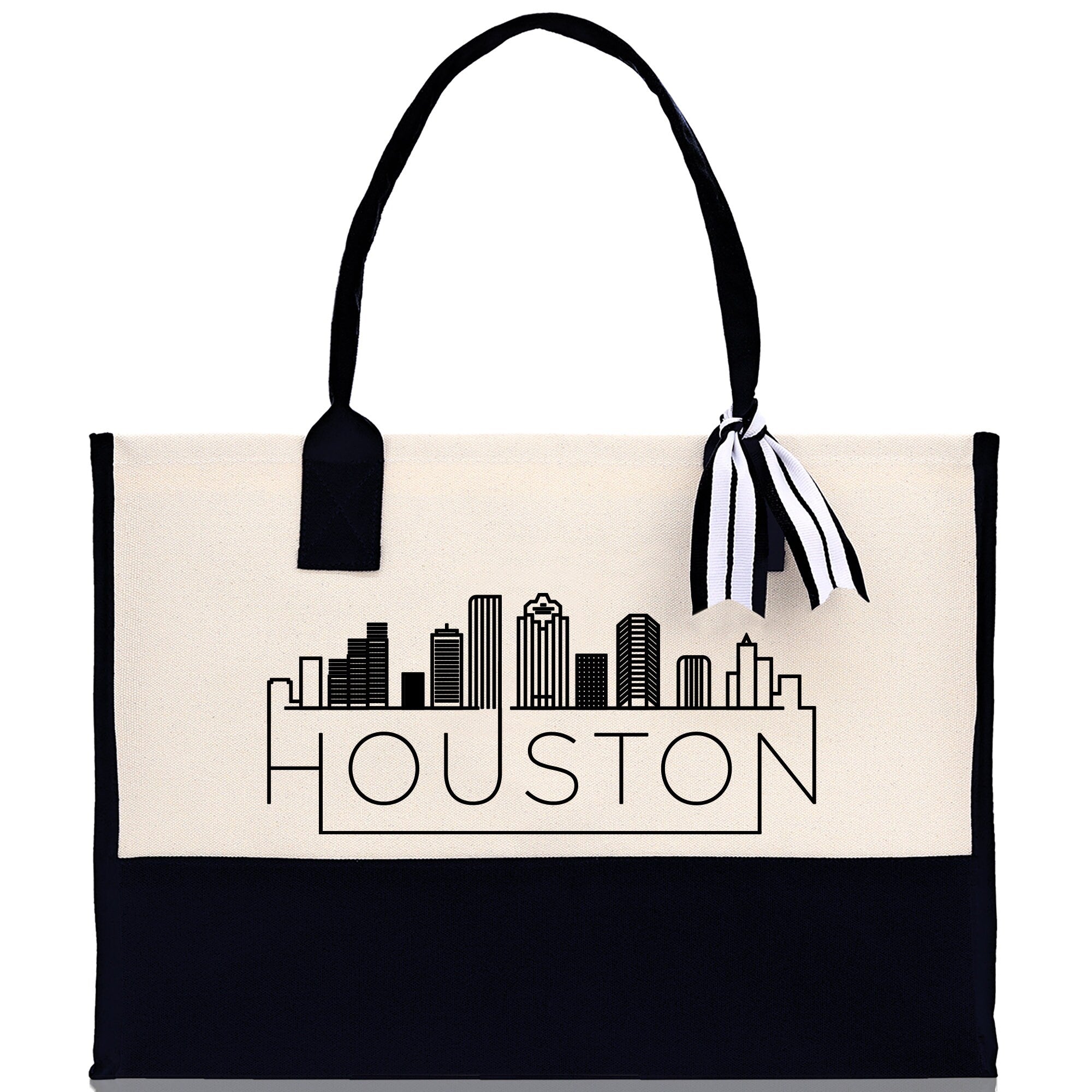 Houston Cotton Canvas Tote Bag TX Travel Vacation Tote Employee and Client Gift Wedding Favor Birthday Welcome Tote Bag Bridesmaid Gift