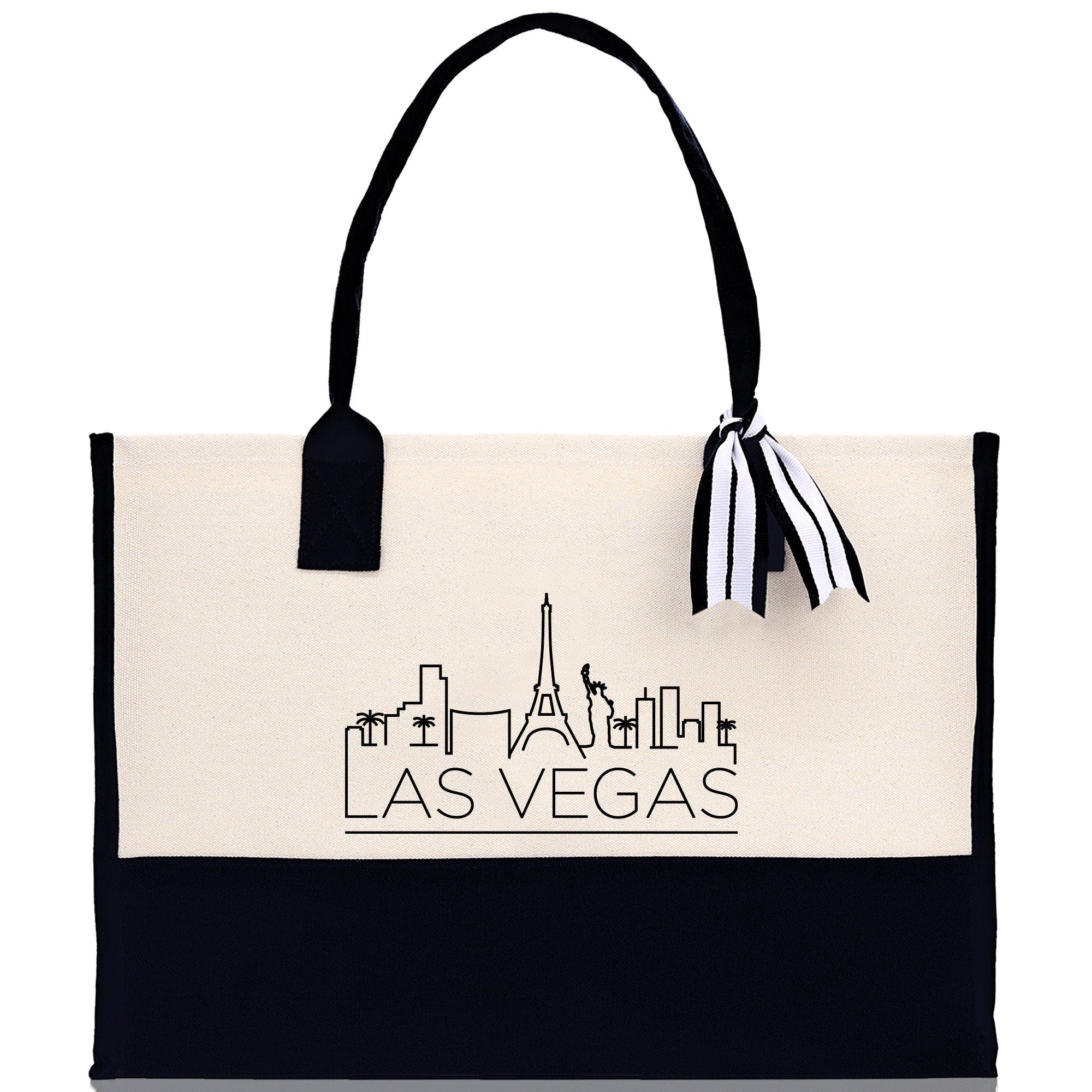 Las Vegas Cotton Canvas Tote Bag Travel Vacation Tote Employee and Client Gift Wedding Favor Birthday Welcome Tote Bag Bridesmaid Gift