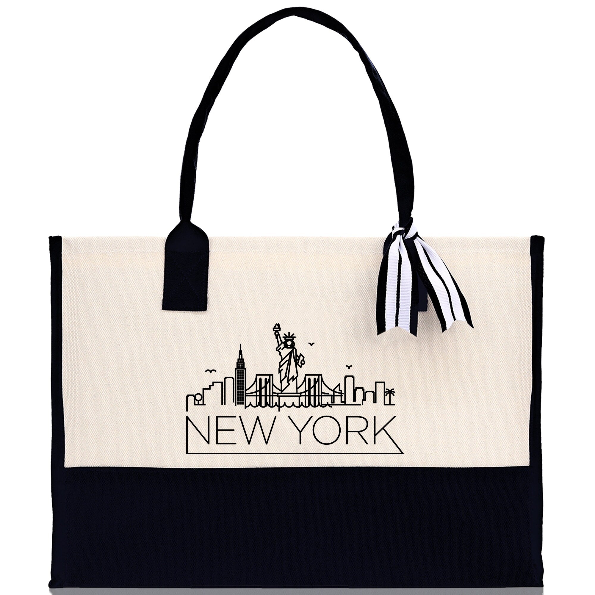 New York Cotton Canvas Tote Bag NY Travel Vacation Tote Employee and Client Gift Wedding Favor Birthday Welcome Tote Bag Bridesmaid Gift