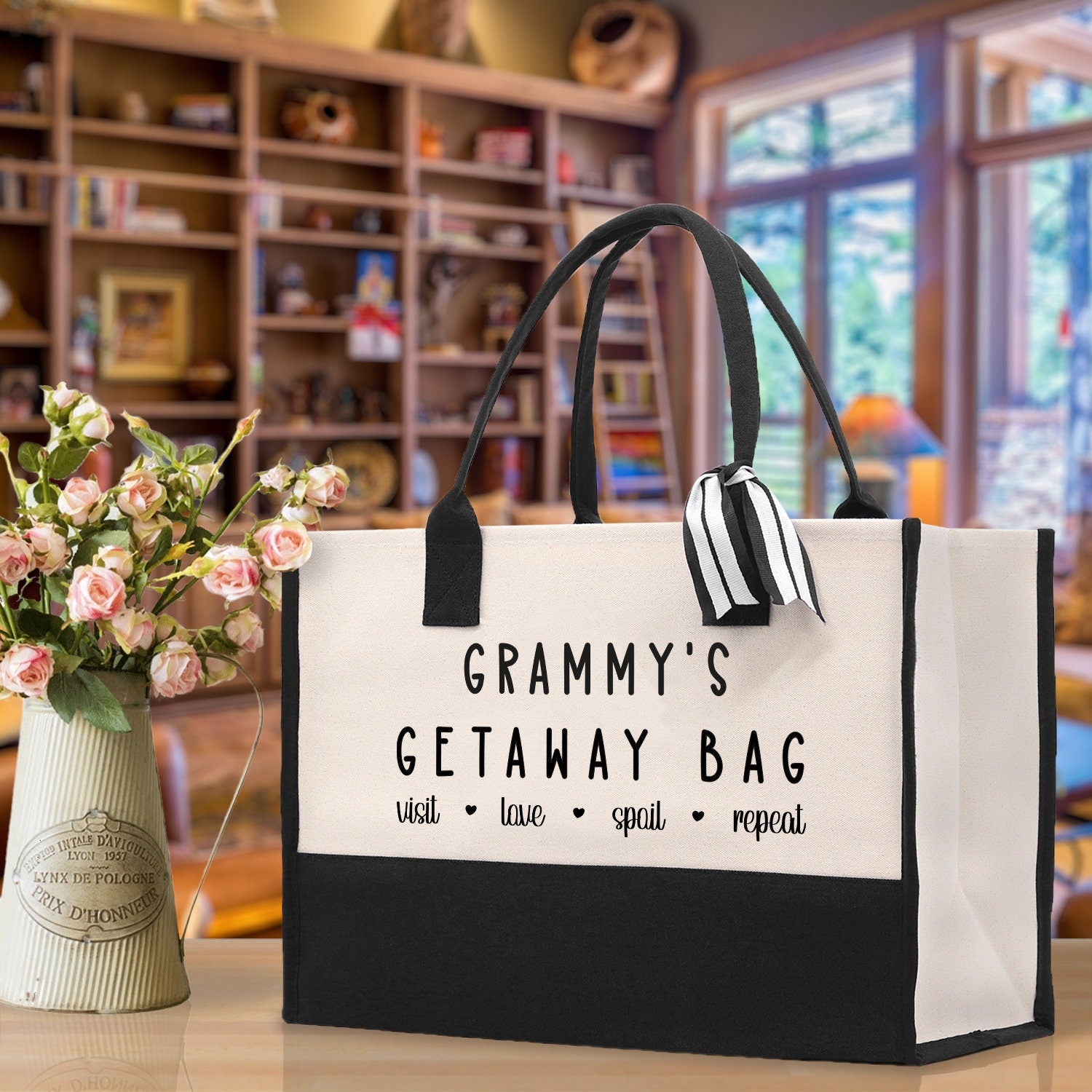 Grandma Tote Bag Grandma's Getaway Bag Grandma Nana Bag Grandma Gift Bag Shopping Bag Mothers Day Gift Live Love Spoil Bag Grandma GM1009