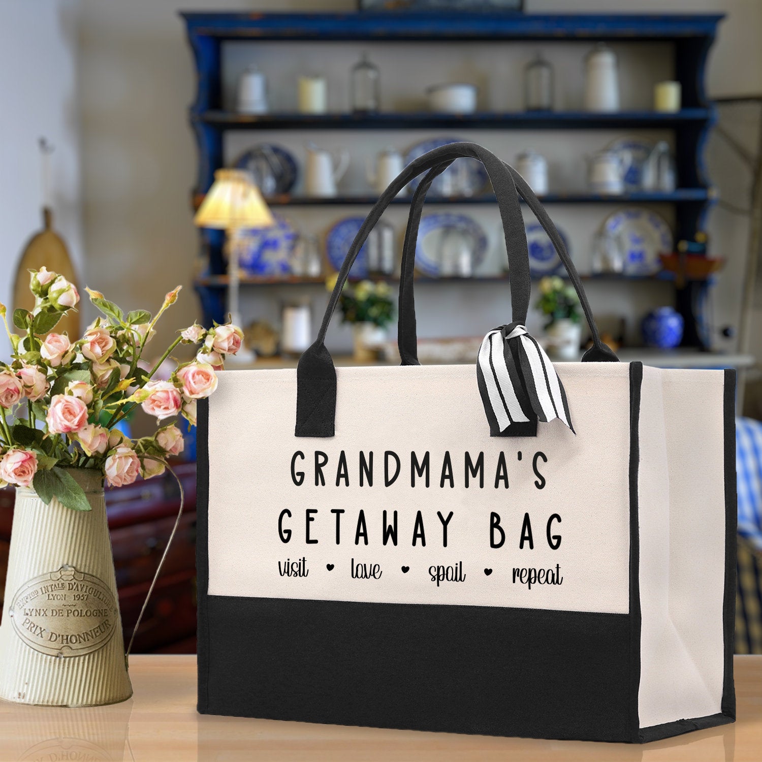 Grandmama's Getaway Bag Tote Bag Grandma's Getaway Bag Grandma Nana Bag Grandma Gift Bag Shopping Bag Mothers Day Gift Live Love Spoil Bag