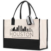 Houston Cotton Canvas Tote Bag TX Travel Vacation Tote Employee and Client Gift Wedding Favor Birthday Welcome Tote Bag Bridesmaid Gift