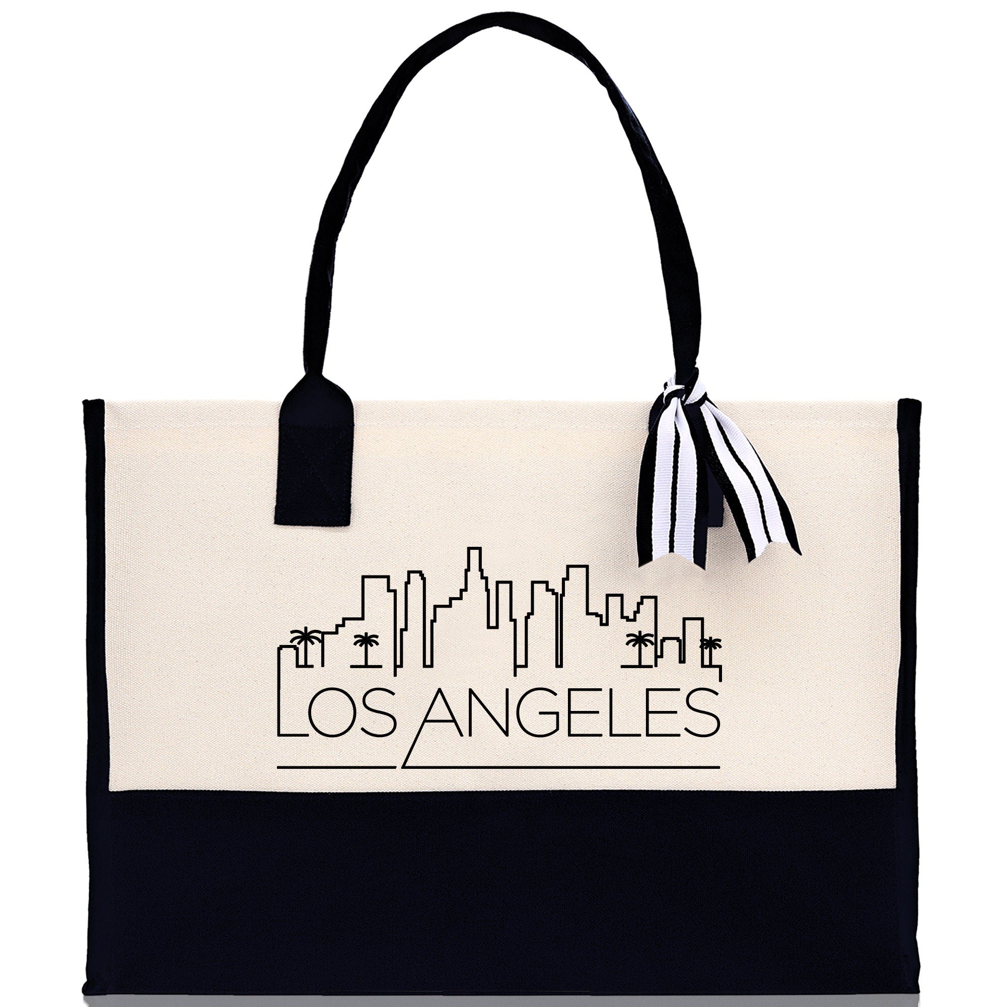 Los Angeles Cotton Canvas Tote Bag LA Travel Vacation Tote Employee and Client Gift Wedding Favor Birthday Welcome Tote Bag Bridesmaid Gift