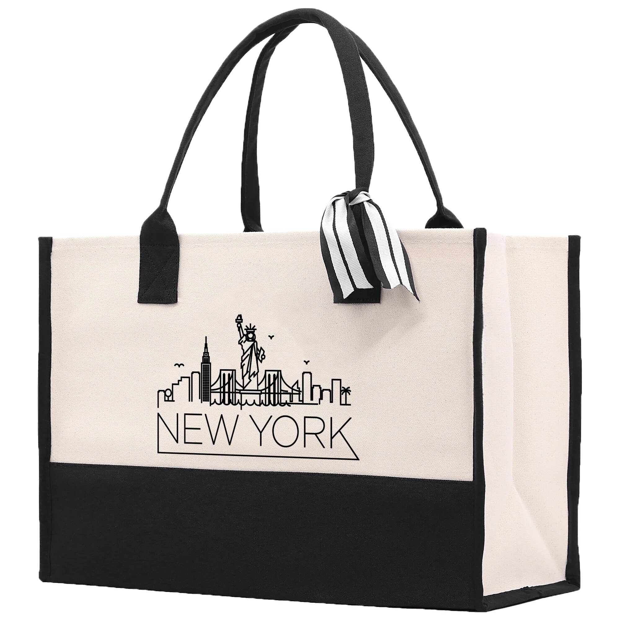 New York Cotton Canvas Tote Bag NY Travel Vacation Tote Employee and Client Gift Wedding Favor Birthday Welcome Tote Bag Bridesmaid Gift
